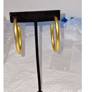 Elegant Women's Pierced Earrings Gold Tone Hoop Dangle Drop Cocktail Party